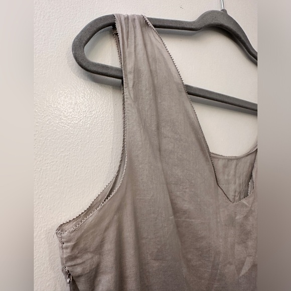 Ann Taylor LOFT Gray Cotton Sheath Dress Floral Applique With Beads Size 10 - Picture 6 of 15